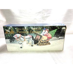 Dickens Keepsakes Porcelain Carriage.  Horse, People, Christmas Village  Dept.56